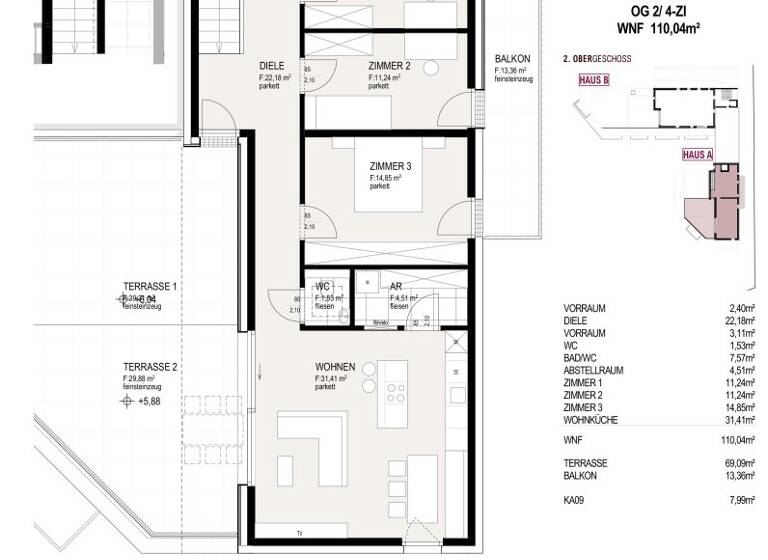 Wohnung zum Kauf - Erstbezug 1.198.000 € 4 Zimmer 110 m² Südtiroler Straße 2 Hall in Tirol 6060