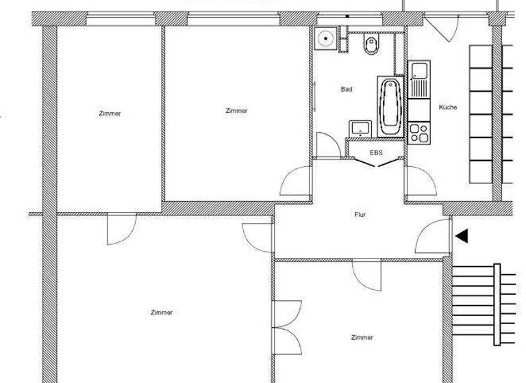 Wohnung zur Miete 1.293 € 4 Zimmer 99 m² 3. Geschoss frei ab 21.03.2026 Hansaallee 111 Westend-Nord Frankfurt am Main 60320
