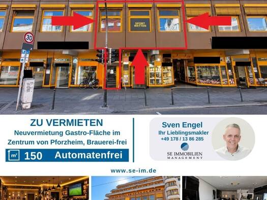 Bar/Café zur Miete 1.500 € 161,7 m² Gastrofläche Innenstadt Pforzheim 75172
