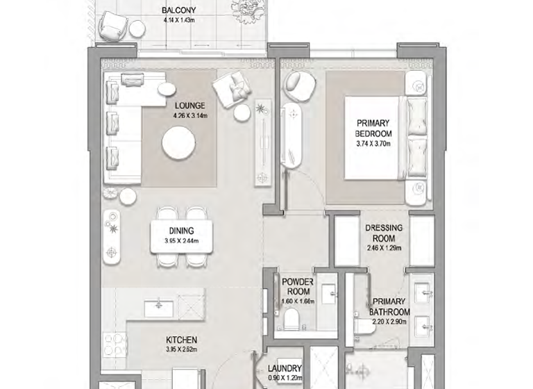 Wohnung zum Kauf 607.235 € 2 Zimmer 74,9 m² Dubai