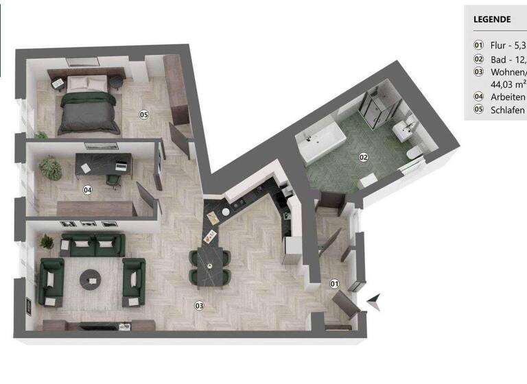 Wohnung zum Kauf 256.000 € 3 Zimmer 91,5 m² 1. Geschoss Zellingen 97225