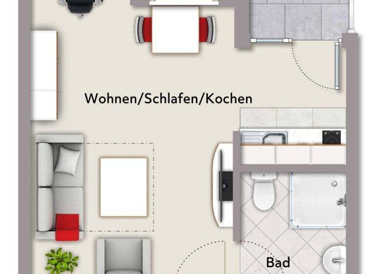 Studio zum Kauf 123.000 € 1 Zimmer 26,3 m² 2. Geschoss Oberreut Karlsruhe / Oberreut 76189