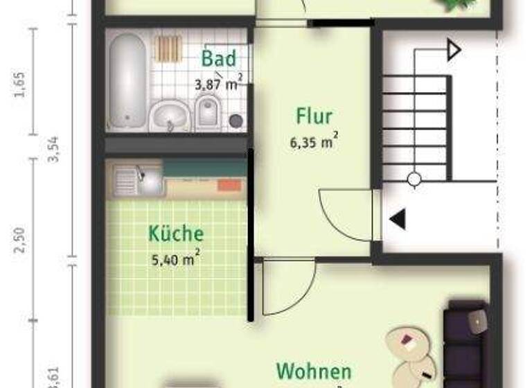 Wohnung zur Miete 405 € 2 Zimmer 59,1 m² 2. Geschoss Feigenweg 7 Nördliche Neustadt Halle 06122