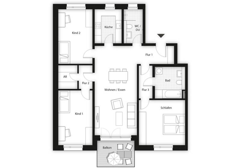 Wohnung zum Kauf 704.400 € 4 Zimmer 119,8 m²<br/>Wohnfläche 1.<br/>Geschoss Geschwister-Scholl-Straße 16 Herzo Base Herzogenaurach 91074