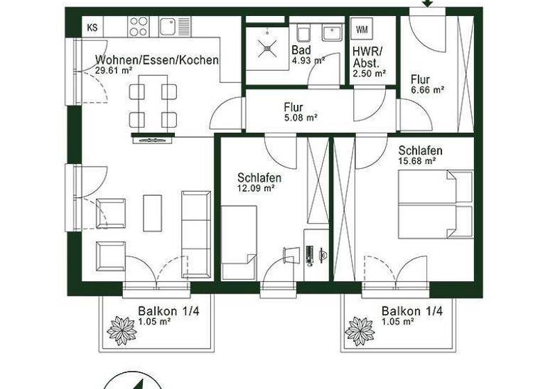 Penthouse zum Kauf - Erstbezug 519.000 € 3 Zimmer 78,7 m² 3. Geschoss Wandsbek Hamburg 22047