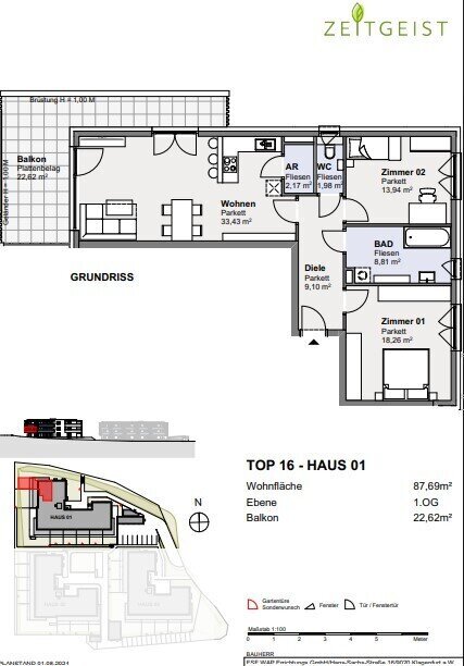 Wohnung zum Kauf 369.000 € 3 Zimmer 87 m²<br/>Wohnfläche 1.<br/>Geschoss Poggersdorf 9130