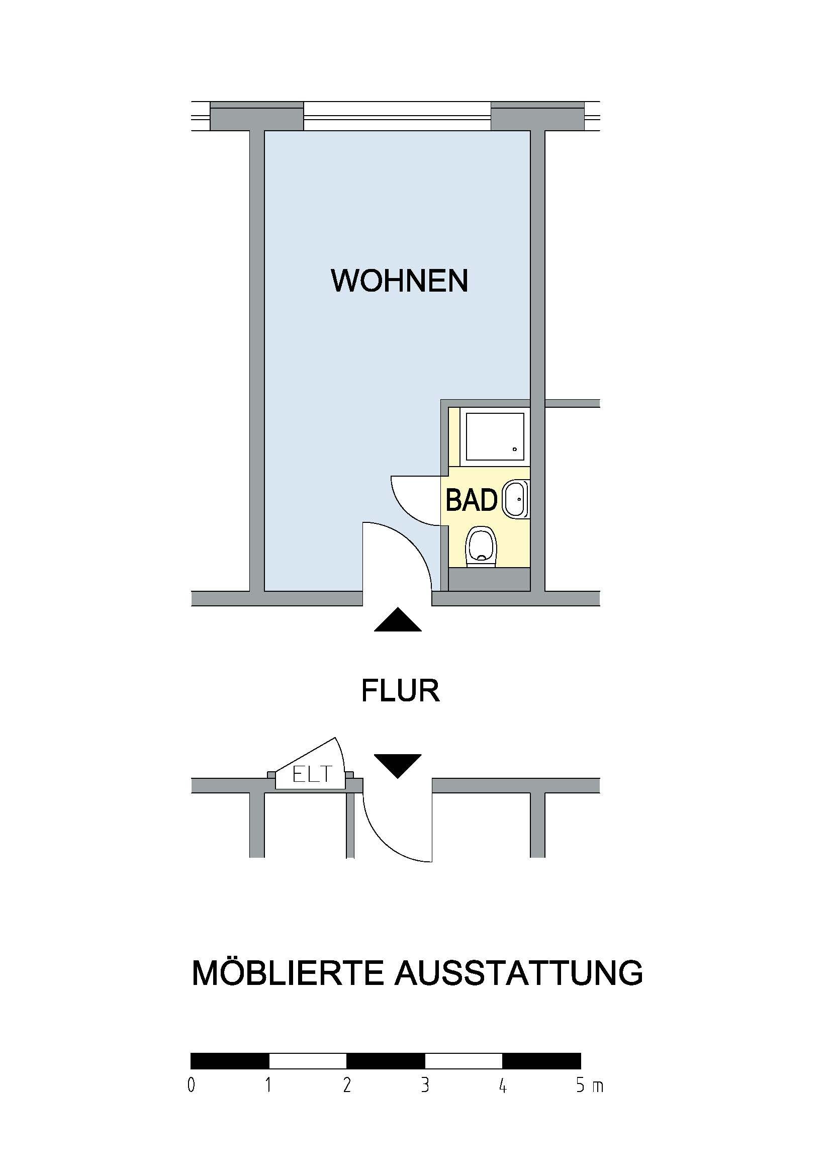 Wohnung zur Miete 349 € 1 Zimmer 18,9 m²<br/>Wohnfläche 2.<br/>Geschoss Schwedenstraße 25 Stadtgebiet Süd Neubrandenburg 17033