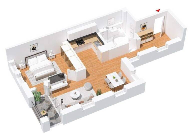 Wohnung zur Miete 746 € 2 Zimmer 61,7 m² 1. Geschoss Nelkenweg 8 Hellwinkel Wolfsburg 38446