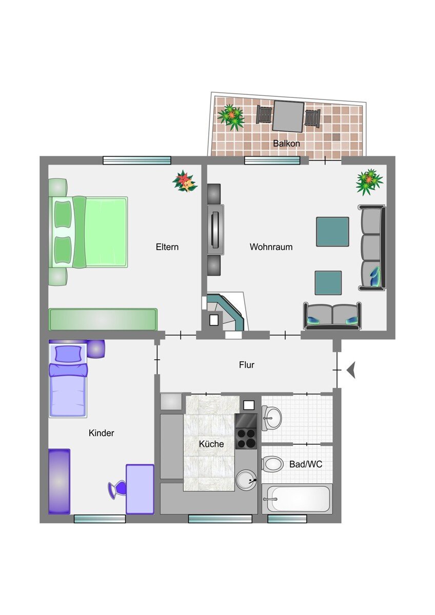 Wohnung zum Kauf 198.000 € 3 Zimmer 68 m²<br/>Wohnfläche EG<br/>Geschoss Herrenberg Herrenberg 71083