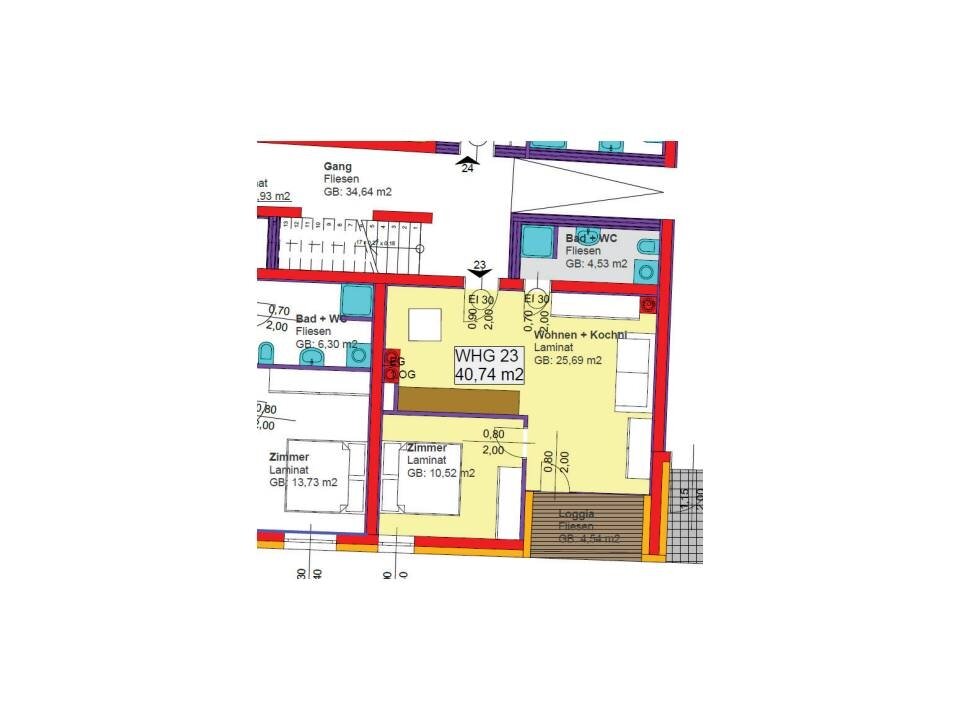 Wohnung zur Miete 406 € 2 Zimmer 40,8 m²<br/>Wohnfläche Traismauer 3133