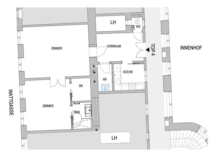Wohnung zur Miete 499 € 2 Zimmer 64,9 m² 1. Geschoss Wattgasse Wien 1160