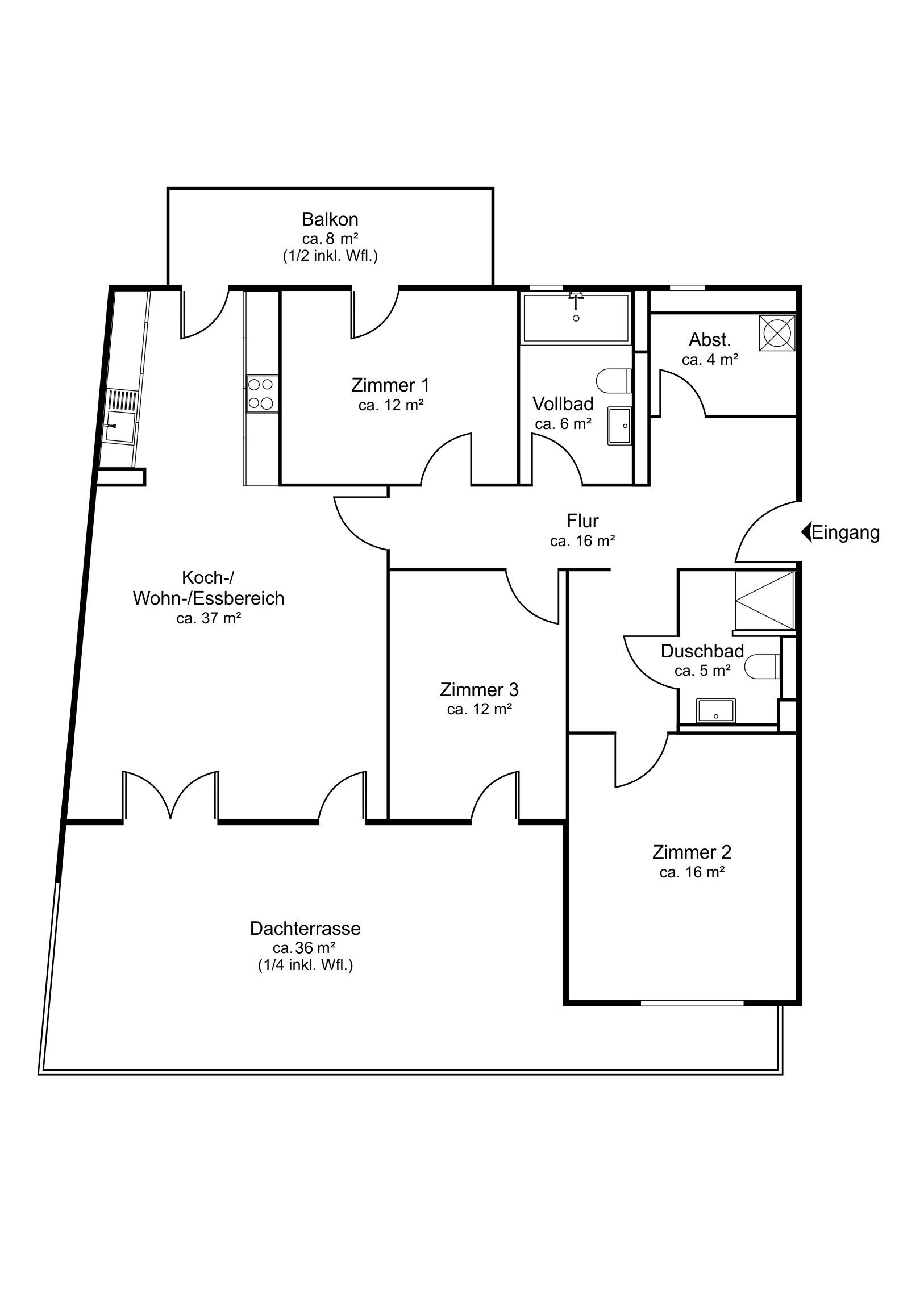 Penthouse zum Kauf 995.000 € 4 Zimmer 121 m²<br/>Wohnfläche Hohenfelde Hamburg 22087