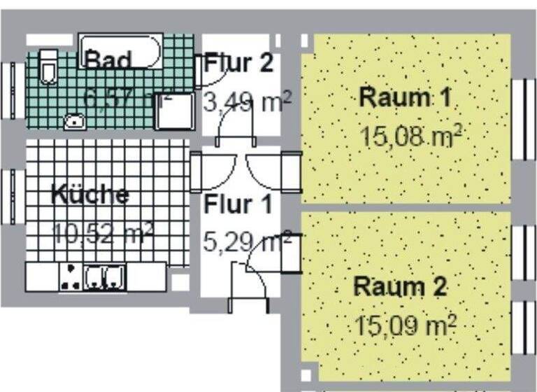Wohnung zur Miete 513 € 2 Zimmer 55,1 m² 2. Geschoss frei ab 08.03.2026 Triftstraße 6 Miltitz Leipzig 04205