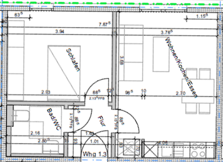 Wohnung zur Miete 650 € 2 Zimmer 40,7 m² 1. Geschoss frei ab 01.04.2026 Frankenstraße 2 Gibitzenhof Nürnberg 90443