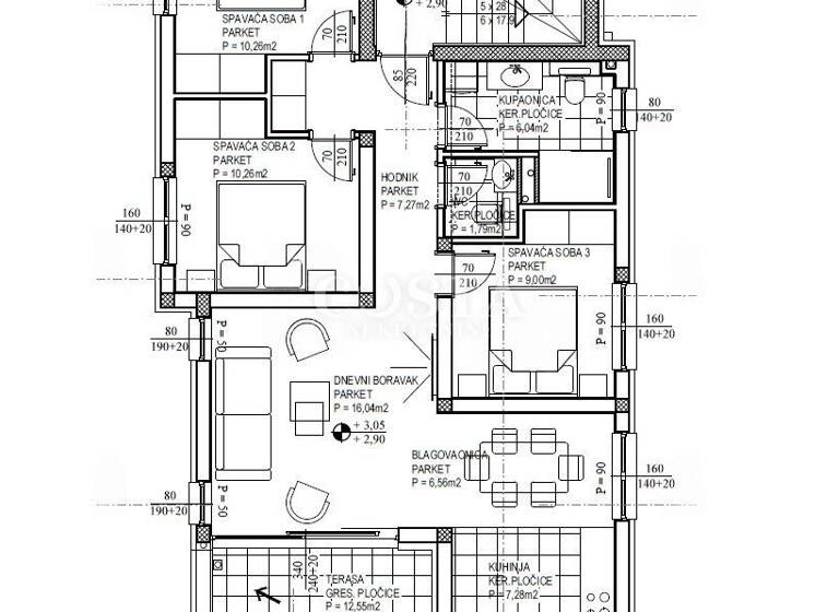 Wohnung zum Kauf 380.000 € 4 Zimmer 1. Geschoss Zadar - Okolica 23000