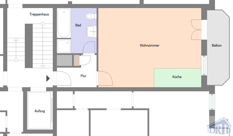 Wohnung zum Kauf 54.000 € 1 Zimmer 46,8 m²<br/>Wohnfläche 2.<br/>Geschoss Zittau Zittau 02763