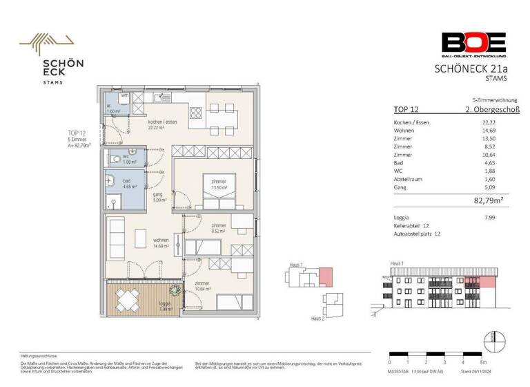 Wohnung zum Kauf - Erstbezug 547.000 € 5 Zimmer 82,8 m² 2. Geschoss Schöneck 21a Stams 6422