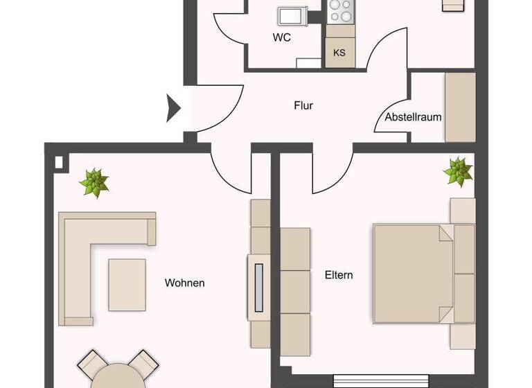 Wohnung zur Miete 360 € 2 Zimmer 55,8 m² 2. Geschoss Solinger Straße 6 Korbach 34497