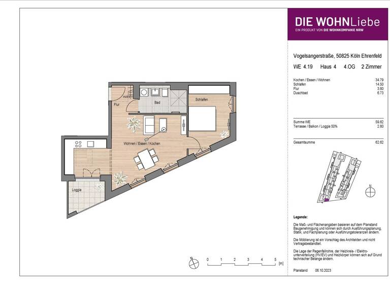 Wohnung zum Kauf - Erstbezug 501.900 € 2 Zimmer 62,6 m² Vogelsanger Straße 271 Ehrenfeld Köln 50825