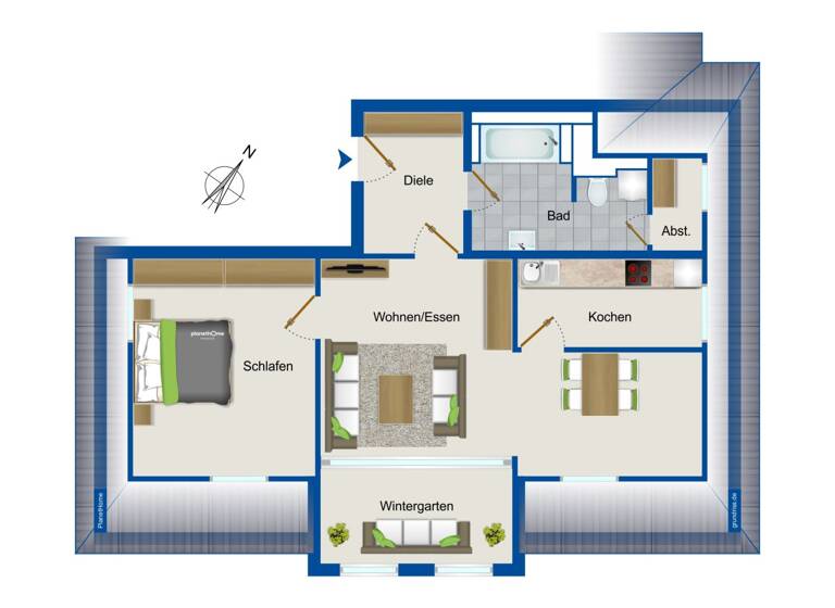 Wohnung zum Kauf 189.000 € 2 Zimmer 62,4 m²<br/>Wohnfläche Dachgeschoss, 4.<br/>Geschoss Connewitz Leipzig 04277