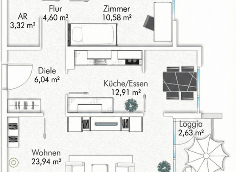 Wohnung zum Kauf 519.000 € 3 Zimmer 84,8 m² 1. Geschoss Ottobrunn 85521