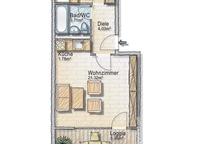 Studio zum Kauf 147.000 € 1,5 Zimmer 41,5 m² Hochzoll Augsburg 86163