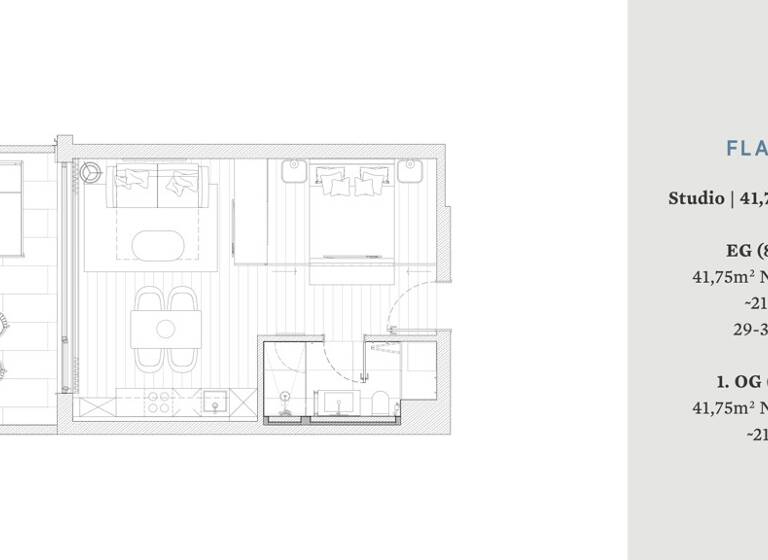 Studio zum Kauf - Erstbezug provisionsfrei 313.200 € 1 Zimmer 41,8 m² Petrcane 23231
