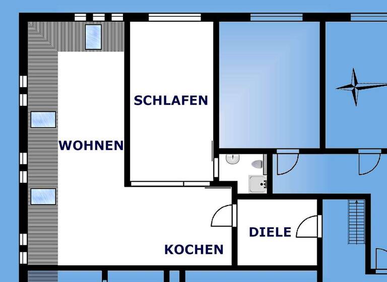 Wohnung zur Miete 300 € 2 Zimmer 60 m² 3. Geschoss Gartenweg 3 Greiz 07973