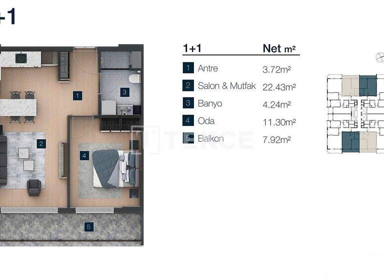 Studio zum Kauf 284.000 € 2 Zimmer 60 m² 2. Geschoss Izmir 35590