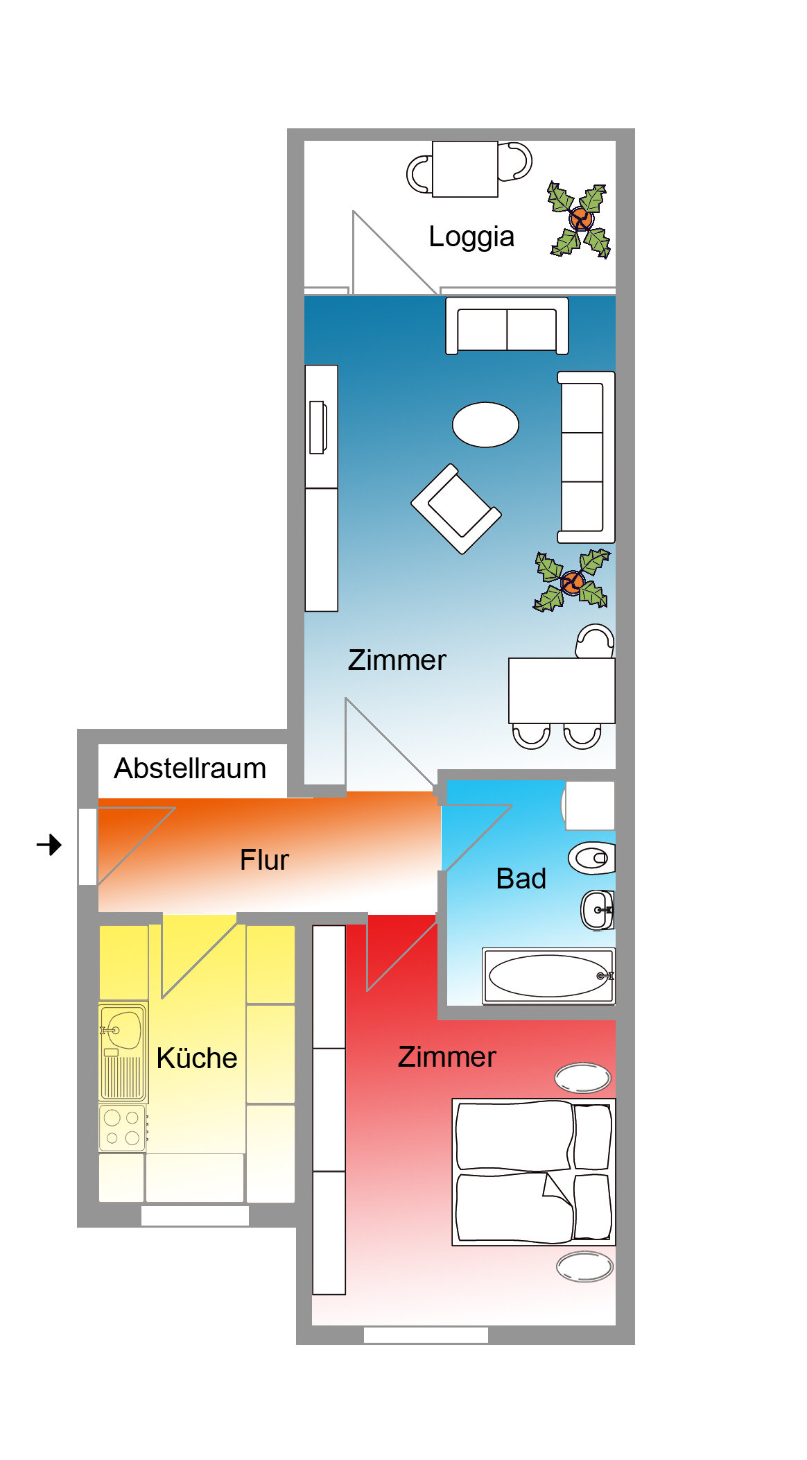 Wohnung zur Miete 725 € 2 Zimmer 59,7 m²<br/>Wohnfläche EG<br/>Geschoss ab sofort<br/>Verfügbarkeit Beckstraße 7 Bärenschanze Nürnberg 90429