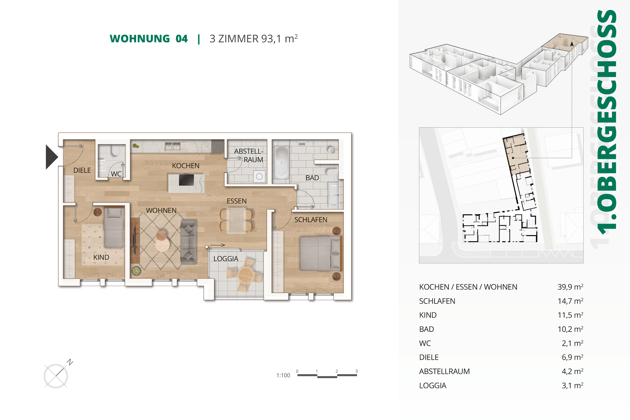 Wohnung zum Kauf provisionsfrei 472.576 € 3 Zimmer 93,1 m²<br/>Wohnfläche 1.<br/>Geschoss Rheinstraße 28 Baden-Baden - Weststadt Baden-Baden 76532