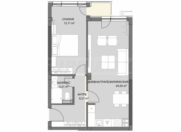 Studio zum Kauf 109.312 € 2 Zimmer 68,3 m² Plovdiv