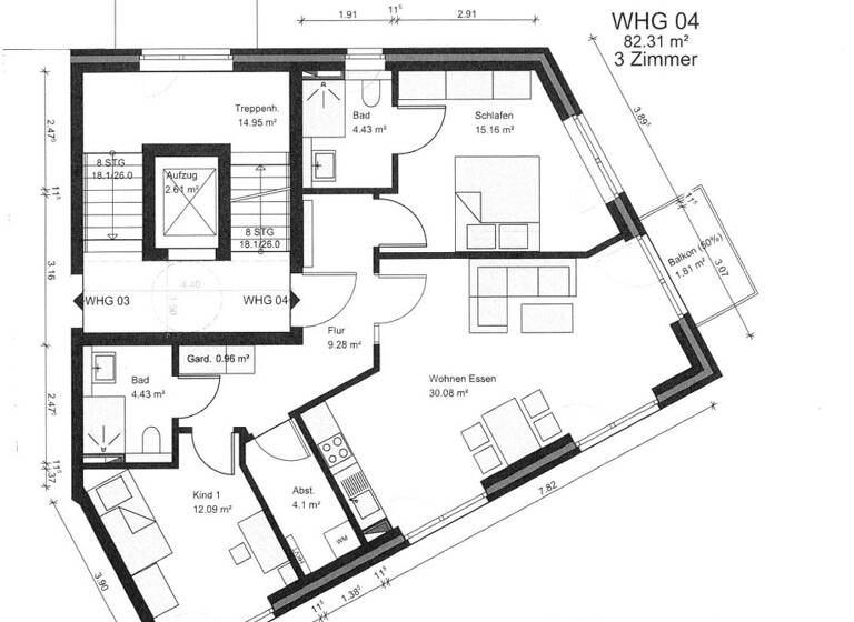 Wohnung zum Kauf - Erstbezug 585.000 € 3 Zimmer 82,3 m² 1. Geschoss Schloßgarten 71 Marienthal Hamburg 22043
