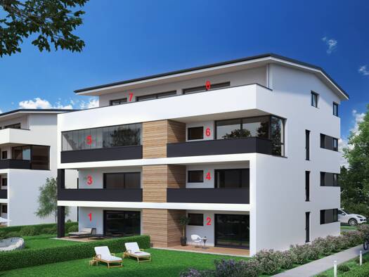 Wohnung zum Kauf - Erstbezug provisionsfrei 522.750 € 4,5 Zimmer 112,3 m² 1. Geschoss Achbergstraße 40 Sigmaringen Sigmaringen 72488