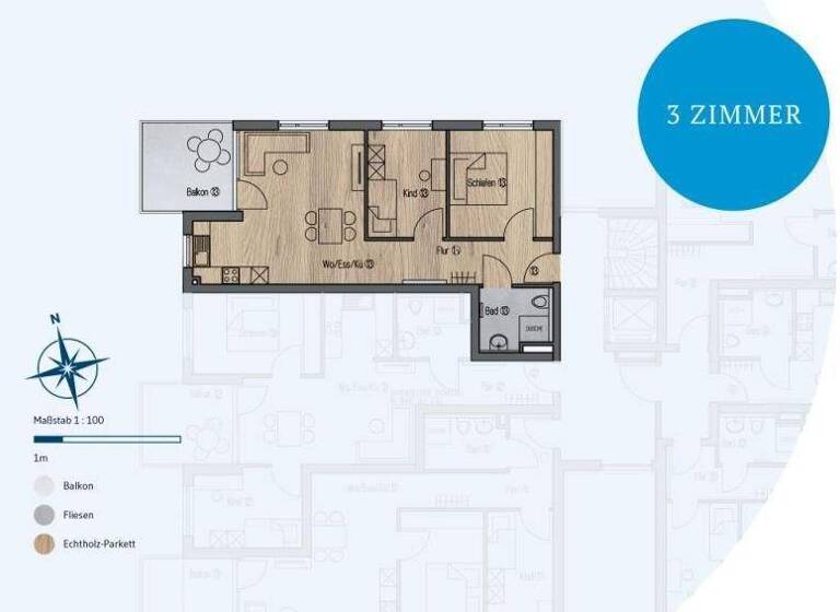 Wohnung zum Kauf provisionsfrei 439.000 € 3 Zimmer 68,7 m² Großheppacher Straße 46 Endersbach Weinstadt-Endersbach 71384