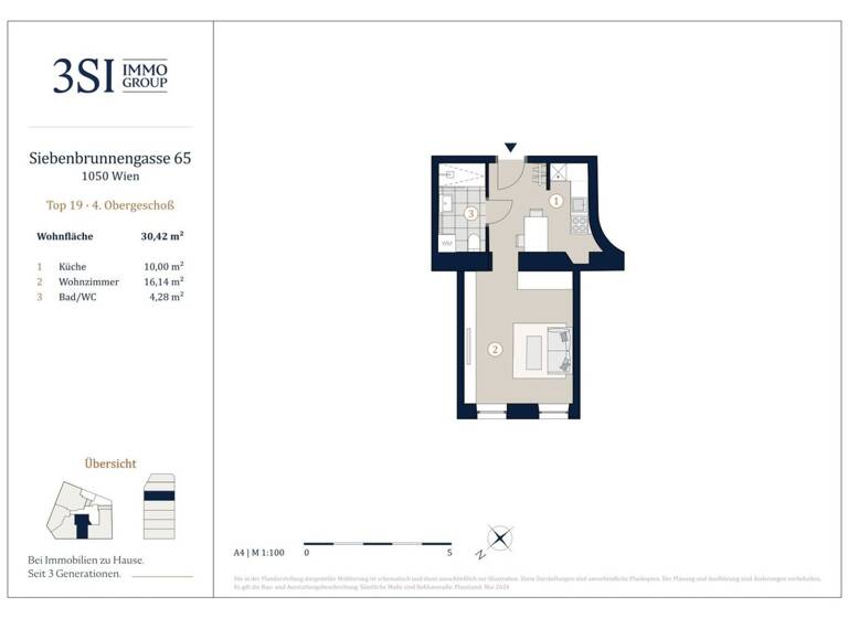 Studio zum Kauf - Erstbezug 259.000 € 1 Zimmer 30,4 m² frei ab sofort Wien 1050