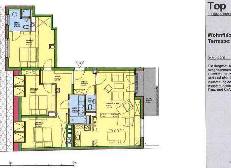 Terrassenwohnung zur Miete 2.214 € 4 Zimmer 104,8 m² Wien 1060