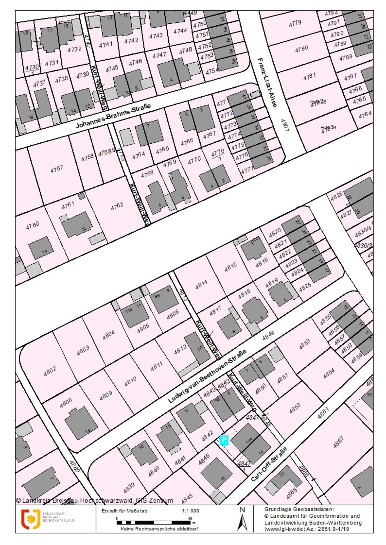 Grundstück zum Kauf 980.000 € 715 m²<br/>Grundstück Johann-Strauß Promenade 10 Bad Krozingen Bad Krozingen 79189