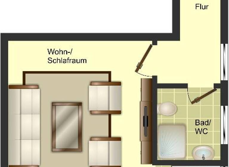 Studio zur Miete 579 € 1 Zimmer 31 m² 1. Geschoss Im Schlenk 139 Wanheimerort Duisburg 47055