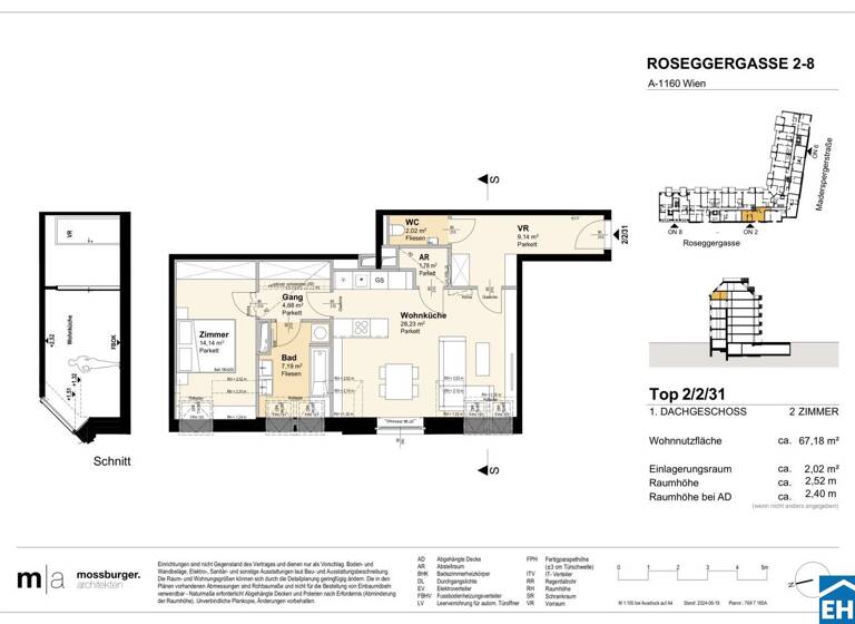 Wohnung zum Kauf - Erstbezug 474.000 € 2 Zimmer 67,2 m² Roseggergasse Wien 1160