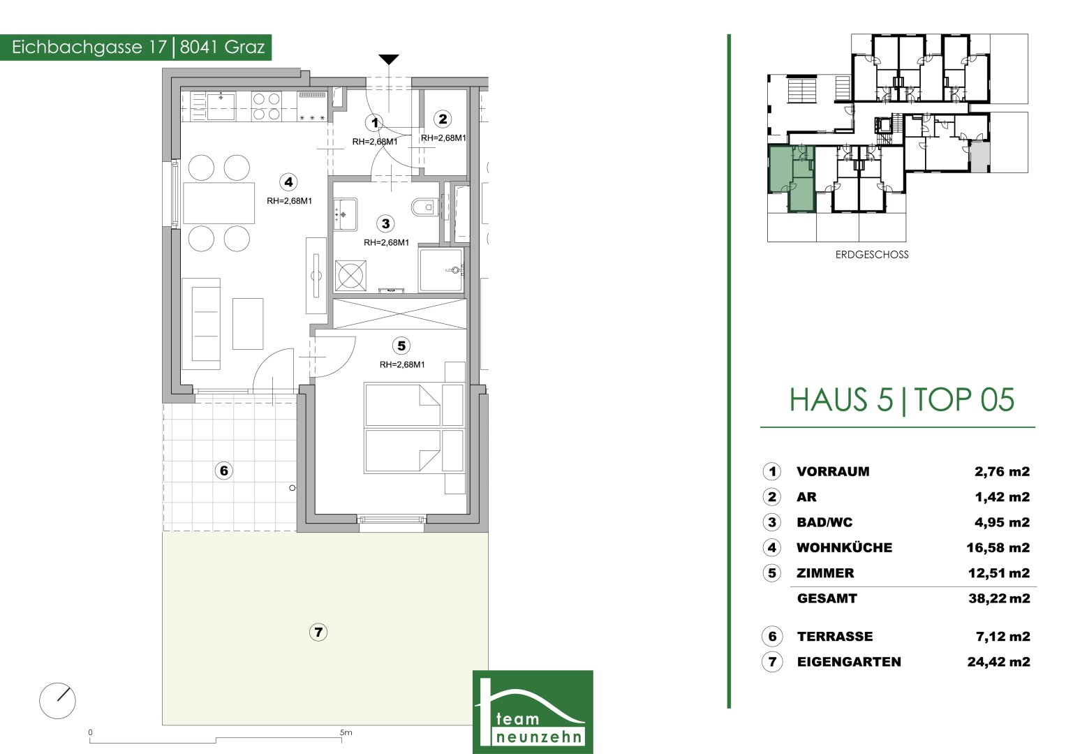 Wohnung zur Miete 488 € 2 Zimmer 38,2 m²<br/>Wohnfläche EG<br/>Geschoss 01.03.2025<br/>Verfügbarkeit Eichbachgasse 17 Liebenau Graz 8041