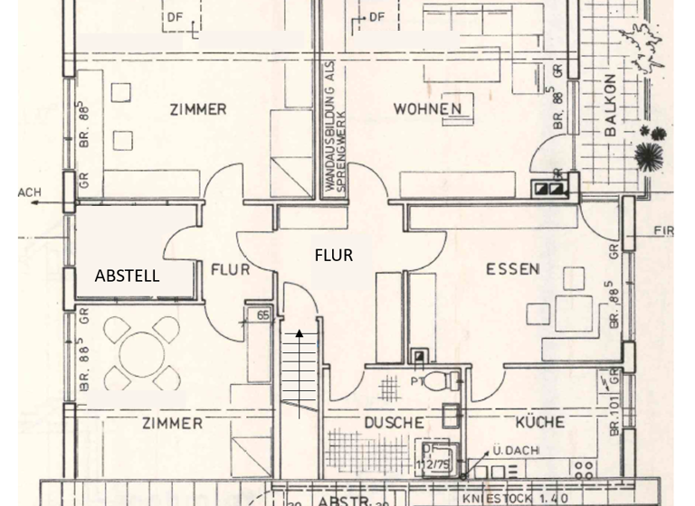 Wohnung zur Miete 1.600 € 4 Zimmer 123 m² Geschoss 1/2 frei ab sofort Neuhauser Straße 66 Plieningen Stuttgart 70599