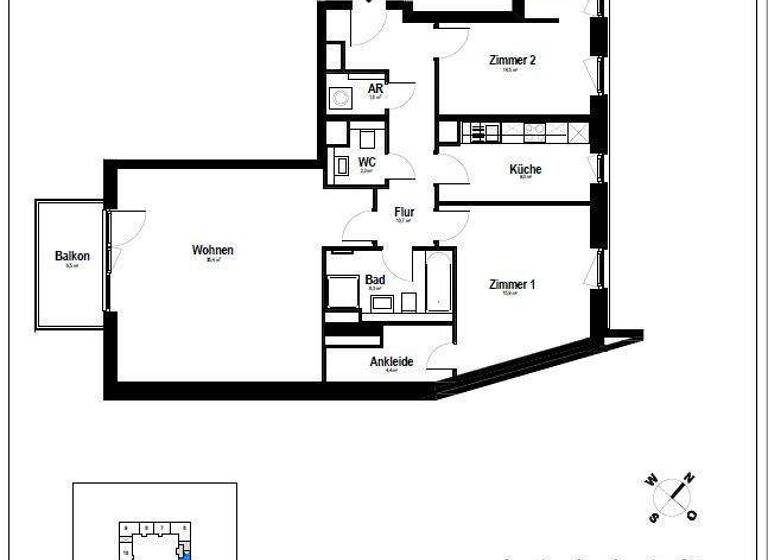 Wohnung zur Miete 1.672 € 3 Zimmer 102,9 m² 1. Geschoss frei ab sofort Charlie-Mills-Straße 5 Farmsen-Berne Hamburg 22159