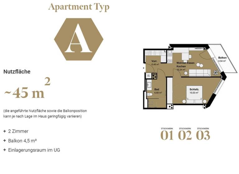 Wohnung zur Miete 906 € 2 Zimmer 44 m² Wiener Neustadt 2700