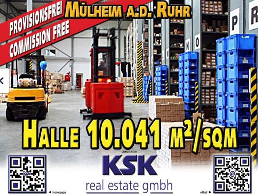 Logistikzentrum zur Miete provisionsfrei 10.041 m² Lagerfläche teilbar von 5.670 m² bis 10.041 m² Speldorf Mülheim an der Ruhr 45478