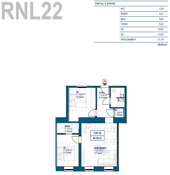 Wohnung zum Kauf provisionsfrei 327.000 € 3 Zimmer 57 m²<br/>Wohnfläche 3.<br/>Geschoss Wien 1140