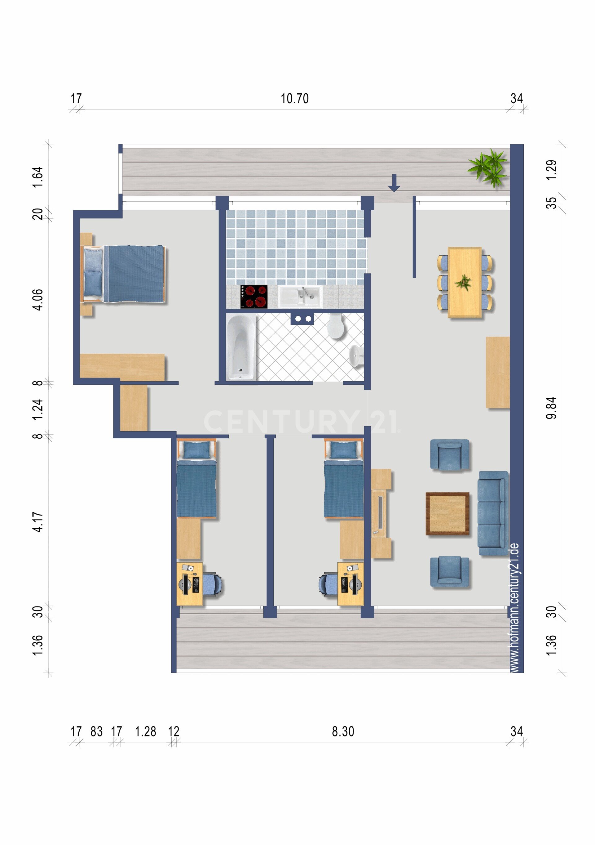 Wohnung zum Kauf 198.000 € 4 Zimmer 101 m²<br/>Wohnfläche 2.<br/>Geschoss ab sofort<br/>Verfügbarkeit Herten Rheinfelden 79618