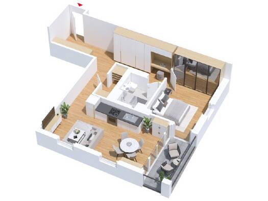 Wohnung zur Miete 904 € 2 Zimmer 67,3 m² 8. Geschoss Nelkenweg 10 Hellwinkel Wolfsburg 38446