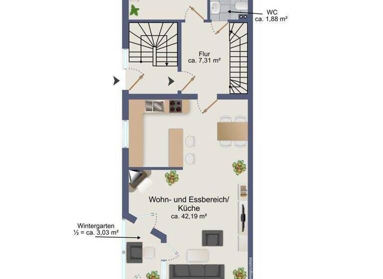 Wohnung zum Kauf 369.000 € 2 Zimmer 86,7 m² EG Schnelsen Hamburg 22457