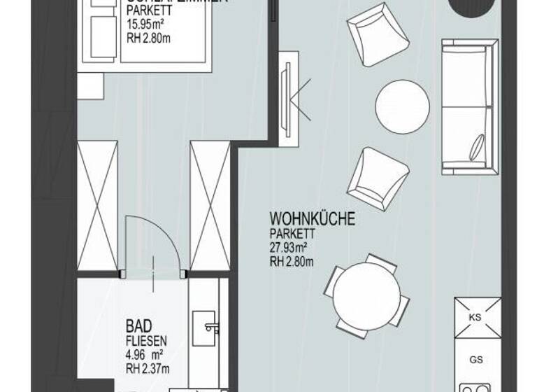 Terrassenwohnung zum Kauf 599.900 € 2 Zimmer 61,4 m² 25. Geschoss Wagramer Straße 2 Wien 1220